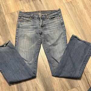 7 For All Mankind Women's Faded Blue Boot Cut Jeans